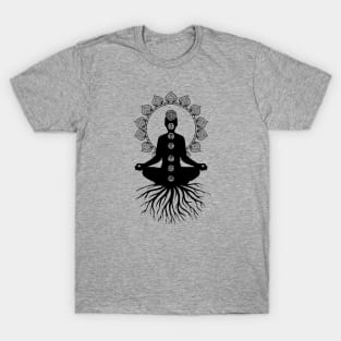 Meditator Roots, Chakras and Mandala - Yoga Gift Idea T-Shirt